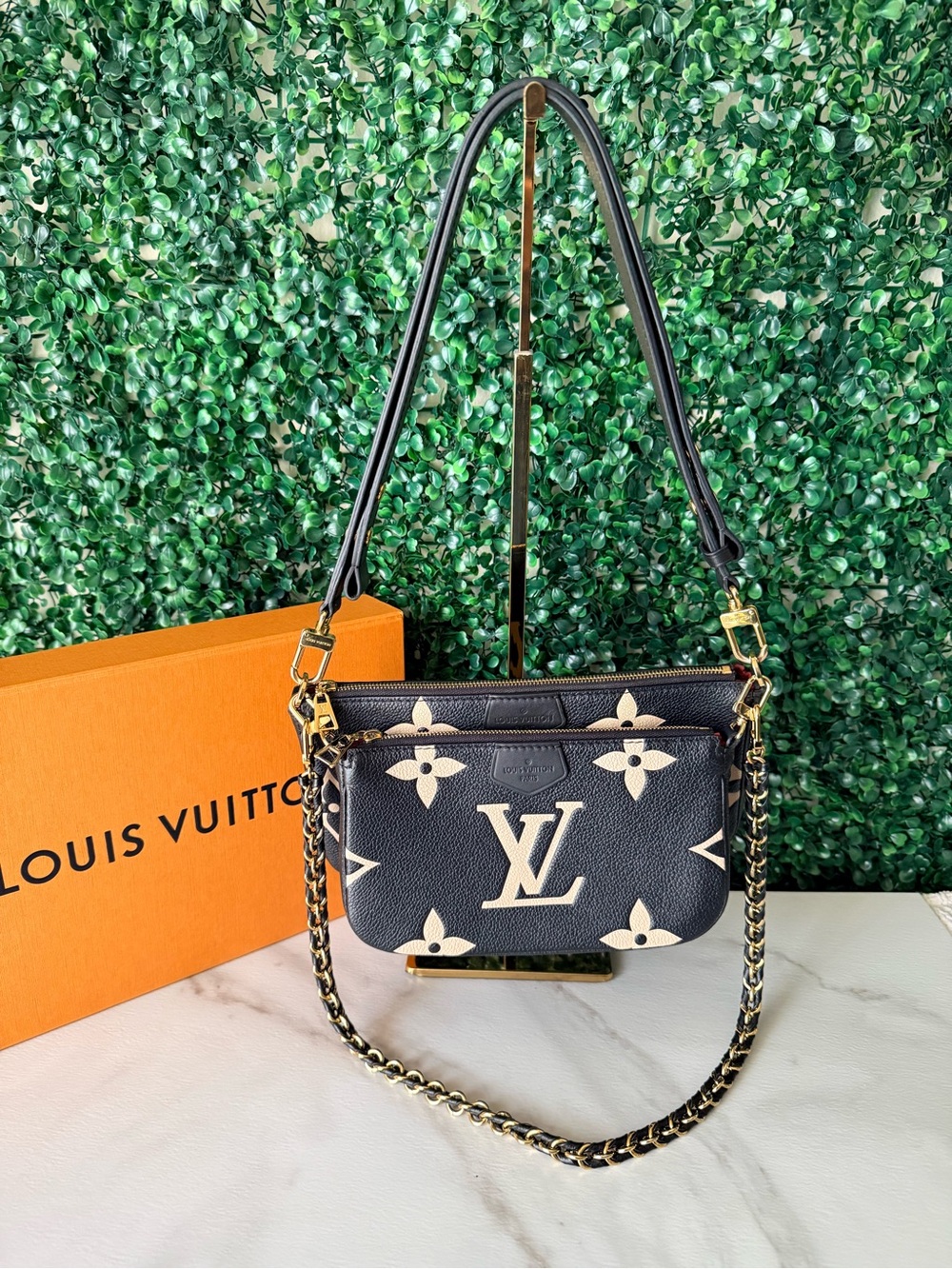 Louis Vuitton Empriente Black & Cream Monogram Multi Pochette Accessories